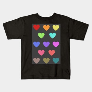 A rainbow of hearts pattern Kids T-Shirt